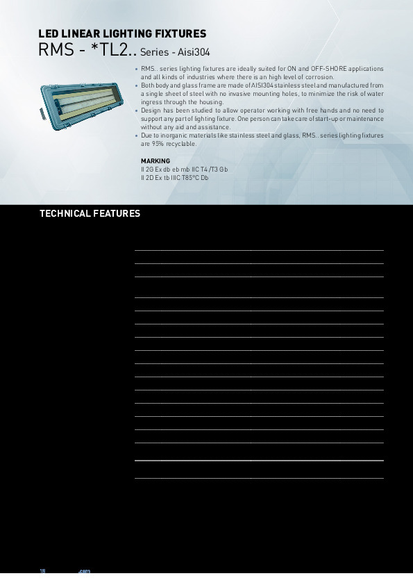 TECHNOR RMS - TL2 Zone 1-21 LIGHTING RANGE